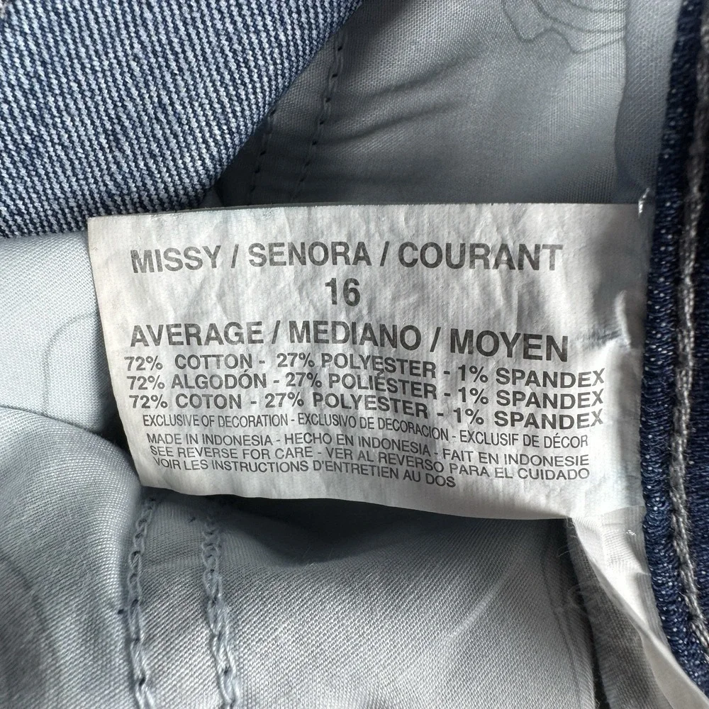 Gloria Vanderbilt Amanda Jeans Womens 16 Blue Tapered Phoenix Wash Classic Fit